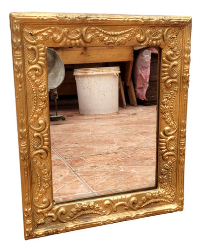 Antiguo Marco De Madera Con Espejo, 34x26cms. Hermoso !! (Usado)