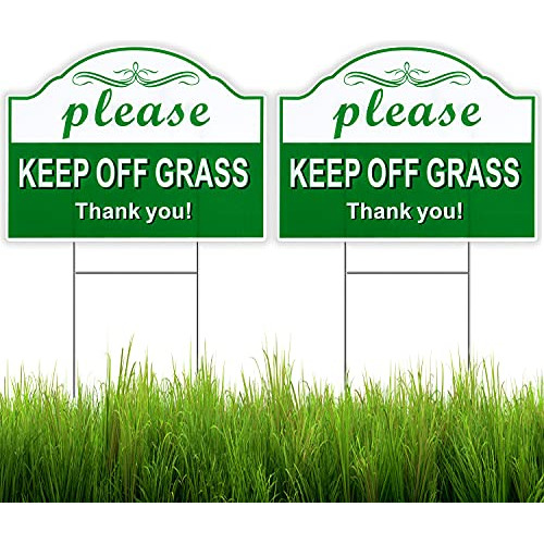 Letrero Con Texto En Inglés «keep Off Grass» De Muxyh, Con T