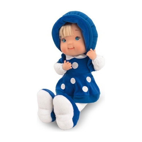 Boneca Baby Fashion Azul 39 Cm Antialérgica