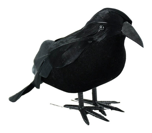 2PC Crow Adornos simulado Crow falso Crow con nido de pájaros 