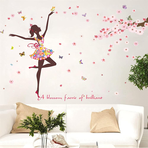 Diy Fairy Girl Wall Sticker Extraíble Romántico París Torre 