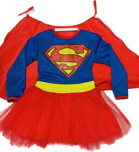 Disfraz Vestido Tutu Superchica Para Nenas, Excelente