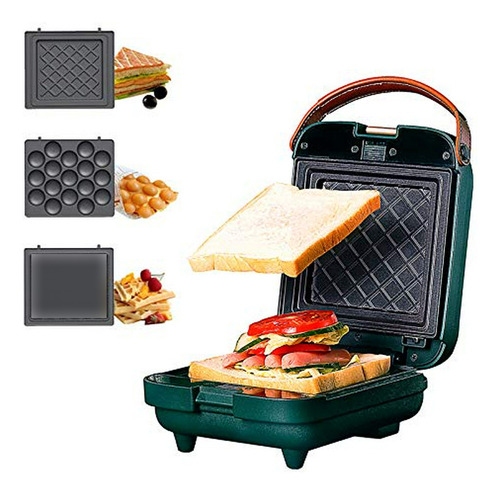 3 En 1 Sandwichera Waffle Eggette Maker Cocina Portátil Recu