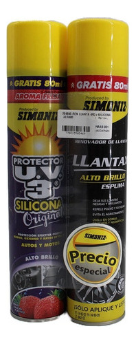 Pack Silicona Más Renovador Llantax 480ml Simoniz