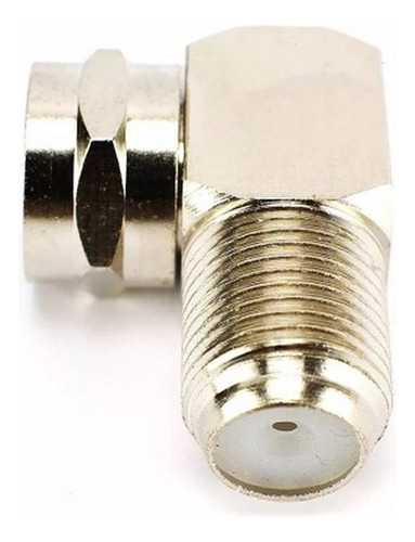 Conector Coaxial Para Fêmea Coaxial - 90 Graus Cotovelo Cor Prata