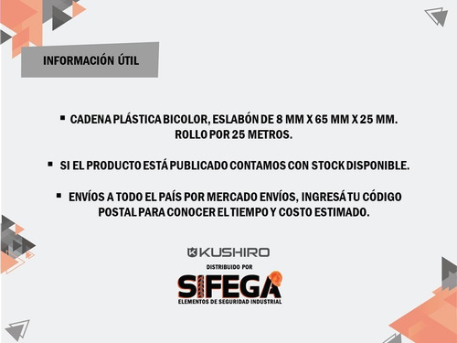 Imagen 3 de 4 de Cadena Plástica Bicolor X 25 Metros