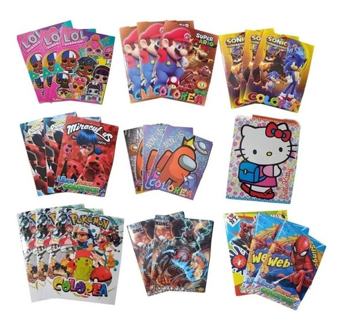 Libro Para Colorear Niños Fiesta Eventos Colores 20pz