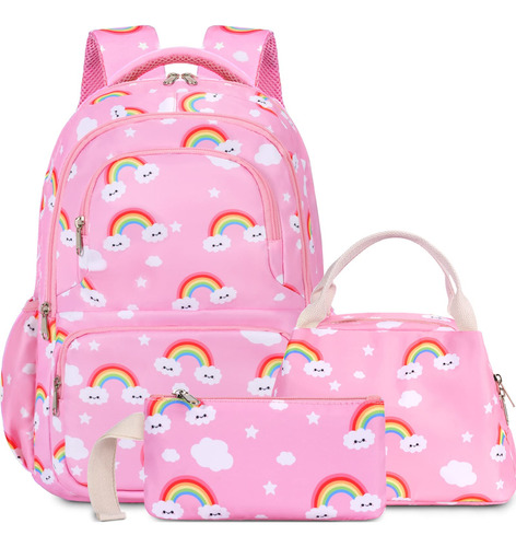 Mochila Uninovo Para Ninas, Mochila De Nubes De Arco Iris De