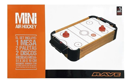 Juego De Mesa Mini Air Hockey Tejo 50cm Rave