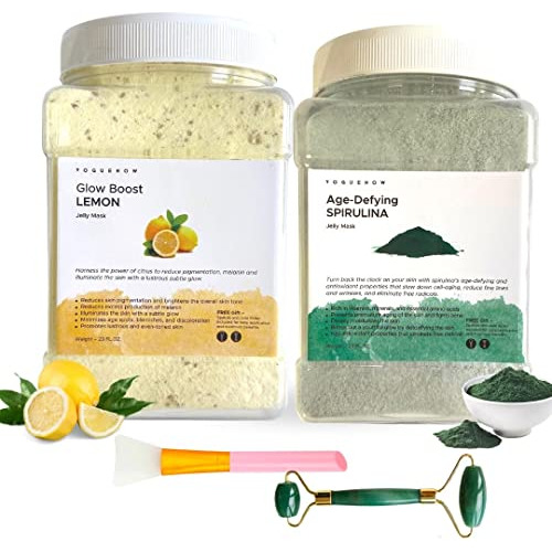 Mascarilla Facial De Gelatina De Limón Y Espirulina Para Tra