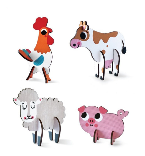 Rompecabezas Infantil 3d Puzzle Animales De Granja Woodaloo 