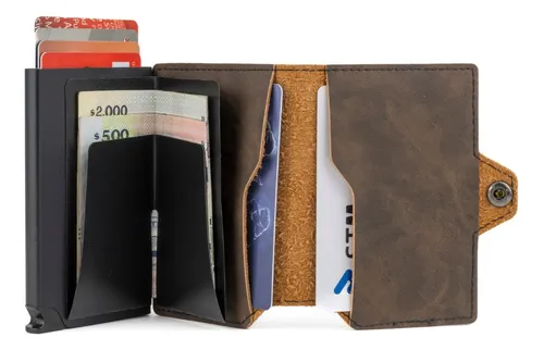Billetera Para Tarjeta De Debito Y Crédito Con Broche Deep Brown