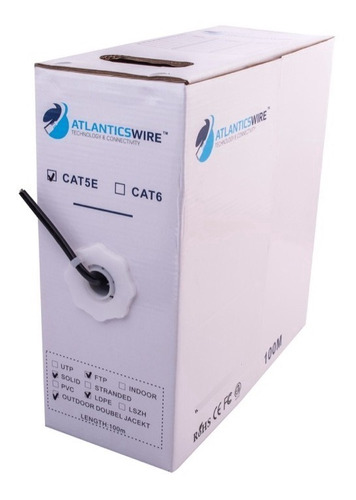 Atlanticswire Cable Ftp Cat5e 100mts Cca Pvc Negro Exterior