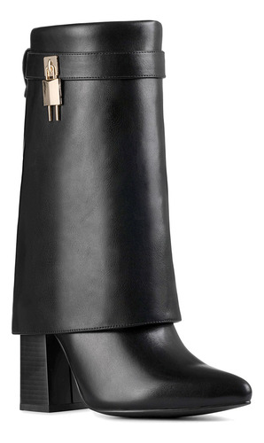 Weide Botas Plegables De Pantorrilla Ancha Mujer Con Tacón