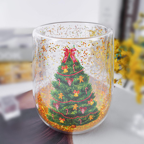 Taza De Cristal Con Forma De De Navidad, Taza De Té, Taza