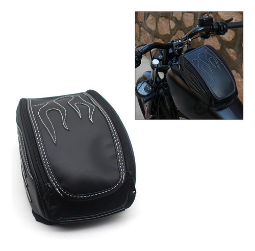 Pu Toolkit Bolsa Cuero Motocicleta Cubierta Del Tanque De