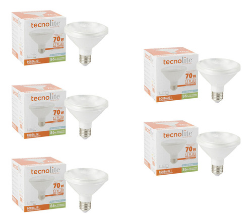 Foco led Tecnolite PAR 30 TECNO LITE Como se muestra en la imagen color blanco frío 0W 100V-240V 0K 900lm por 5 unidades