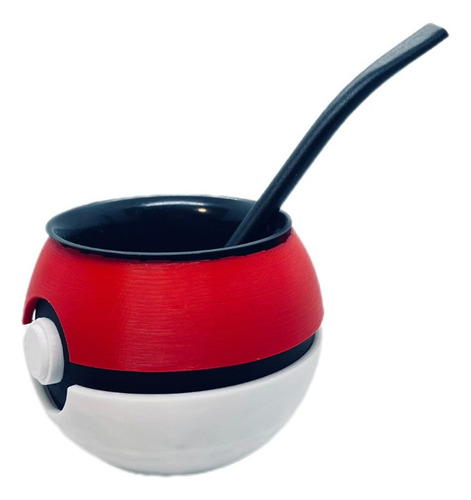 Mate Pokeball Dropix 3d Pokémon Rojo; Blanco; Negro Con Diseño Personalizado