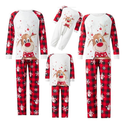 3udsconjunto Familiar Pijamas Navideños Red