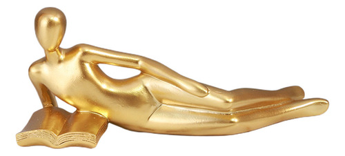 Estatua De Gold Thinker, Figura Abstracta, Estatua De Niña