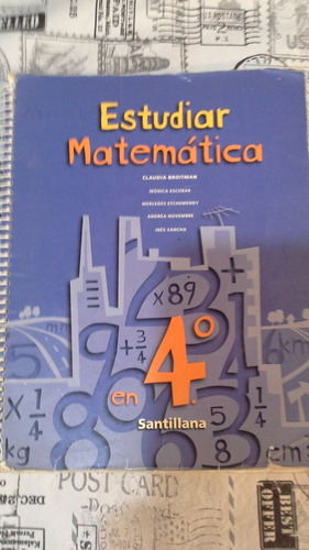 Libro Estudiar Matematica 4° - Santillana