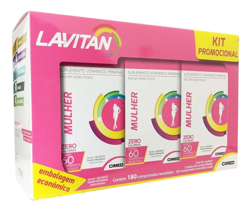 Kit 3x60 Lavitan Mulher (180 Comprimidos)