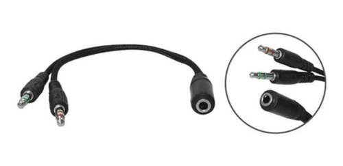 Adaptador 2 P2 Com 1 Entrada P3 P/ Fone De Ouvido Microfone