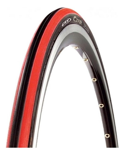 Llanta Bicicleta 700x23c 23-622 Negro Rojo Czar C1406 Cst Color Negro/rojo