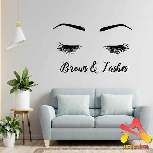 Vinilo Pared Decorativo Cejas Brows And Lashes 60x40cm