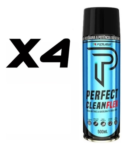 Kit 4 Latas Koube Perfect Clean Álcool Gasolina Gnv Flex
