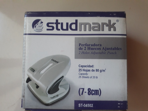 Perforadora Studmark Grande De Dos Huecos Ajustable 7 Y 8 Cm