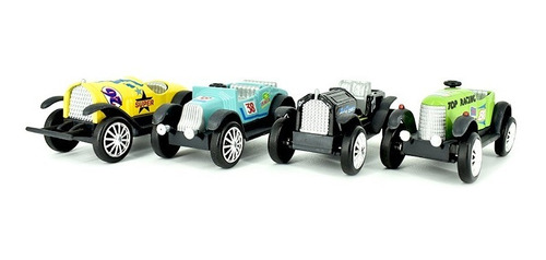 Autos Clásicos De Carrera Serie 4 Piezas Fricción 1/36 Nuevo