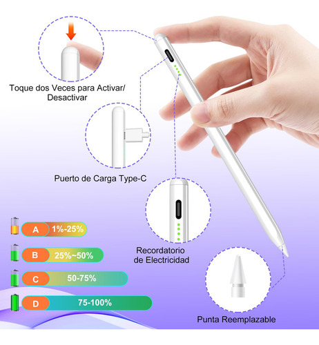 Bsmkd Lápiz Stylus Capacitivo, 2 En 1 Stylus Pen Universal