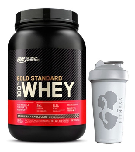 Optimum Nutrition Whey Gold Standard X 2 Lb + Vaso