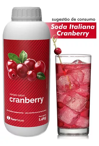 Xarope Sabor Cranberry Para Soda Italiana 3 Litros