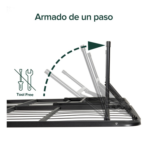 Imagen 6 de 9 de Base De Cama Europea Zinus 1.5 Plazas Long 105x200x36cm