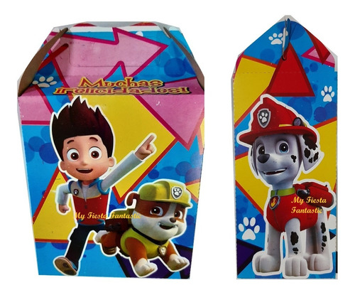 Patrulla Cachorros Paw Set 80 Dulceros Cajitas Bolo Feliz