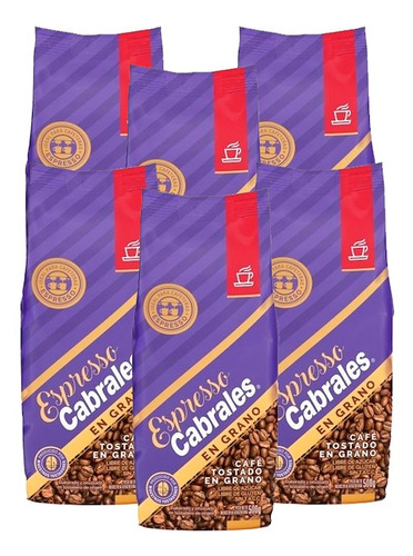 Imagen 1 de 7 de 6x Cafe Grano Super Cabrales Oro 500gr 3kg Tostado