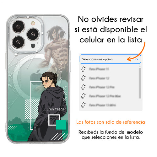 Funda Para iPhone Magsafe Attack On Titan Eren Final Case