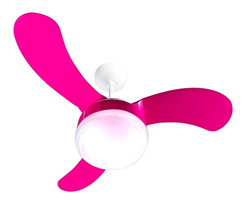 Imagen 2 de 4 de Ventilador de techo Ventisol Petit blanco con 3 aspas color rosa de plástico, 800 mm de diámetro 220 V