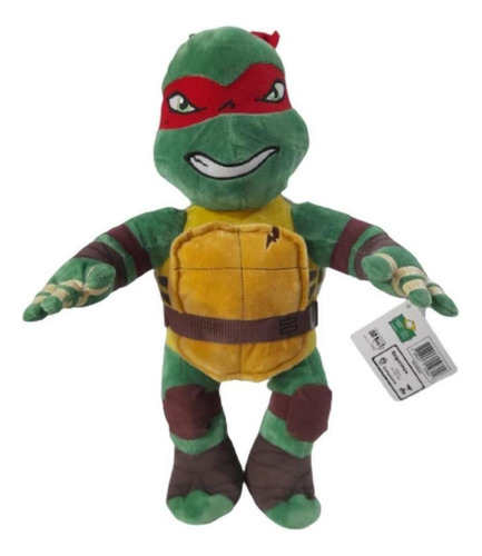 Boneco Pelúcia Grande Tartarugas Ninja Raphael 45cm