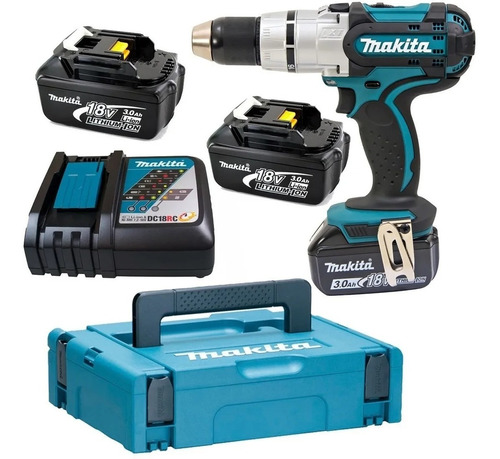 Taladro Atornillador Percutor Makita Dhp458rfe 3 Bat 18v 3ah