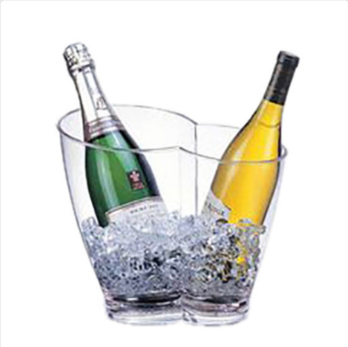 Balde Champagne Frapera Hielera De Acrilico 2 Botellas Color Transparente