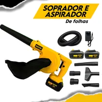 Comprar Soprador De Folhas Com 2 Bateria 21v Aspirador Elétrico Cor Amarelo 110v\u002F220v