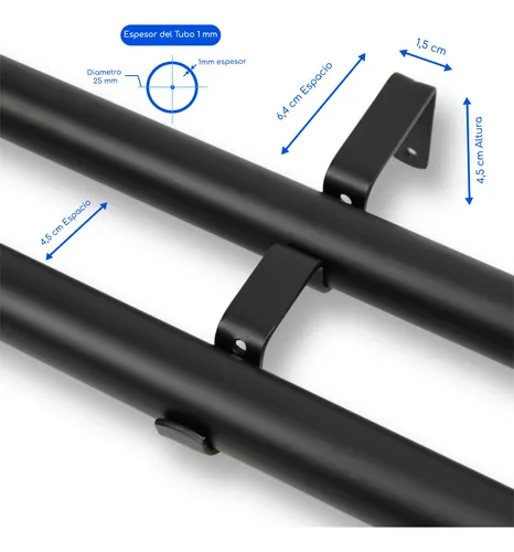 Barras De Cortina Extensibles Metálicas 120-210 Cm Guiza