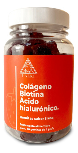 Gomitas Sabor Fresa Colágeno Biotina Ácido Hialuronico, 60 G