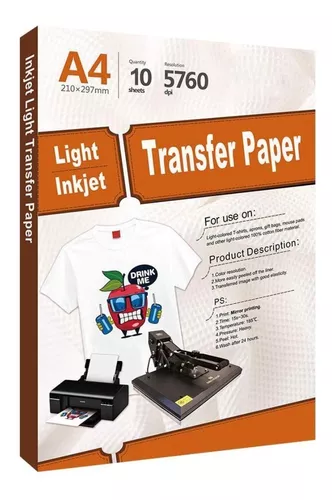 Papel Transfer Inkjet para Algodón  Papel transfer para tela, Sobres de  papel, Como hacer transfer
