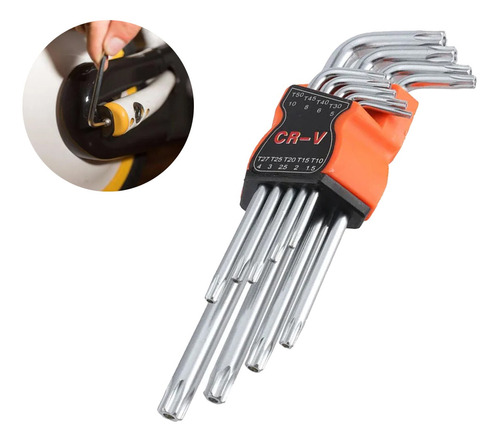 Juego De Llaves Torx 9 Unidades T 10 A T 50 Medianas Blister