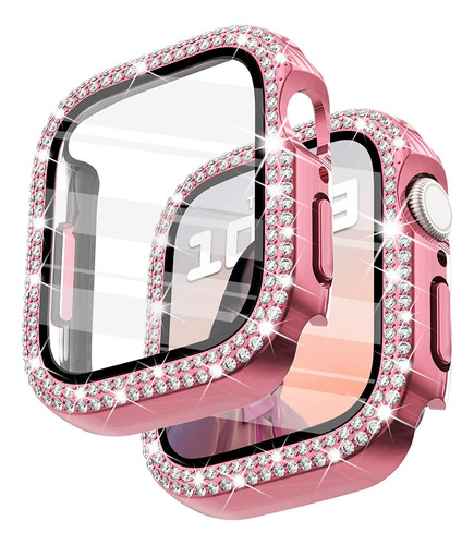 Funda Con Protector Rosa Para Apple Watch 8 7 6 5 4 3 2 1 Se