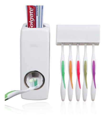 Dispensador Pasta Dientes Con Organizador Porta Cepillos